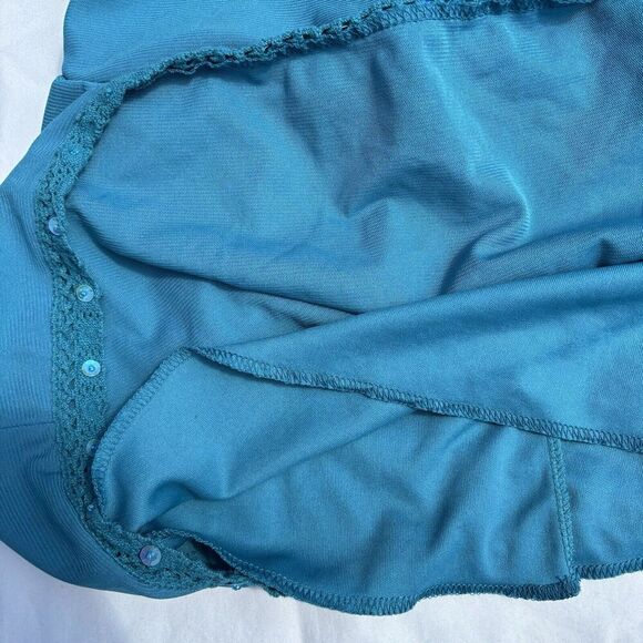 Xhilaration‎ Y2K Babydoll Tank Size Medium Blue Green Beads Lined Vintage - Picture 4 of 6